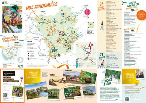 Carte des circuits de randonnée en Bocage Bressuirais à proximité du Puy du Fou Carte des circuits de randonnée en Bocage Bressuirais à proximité du Puy du Fou
