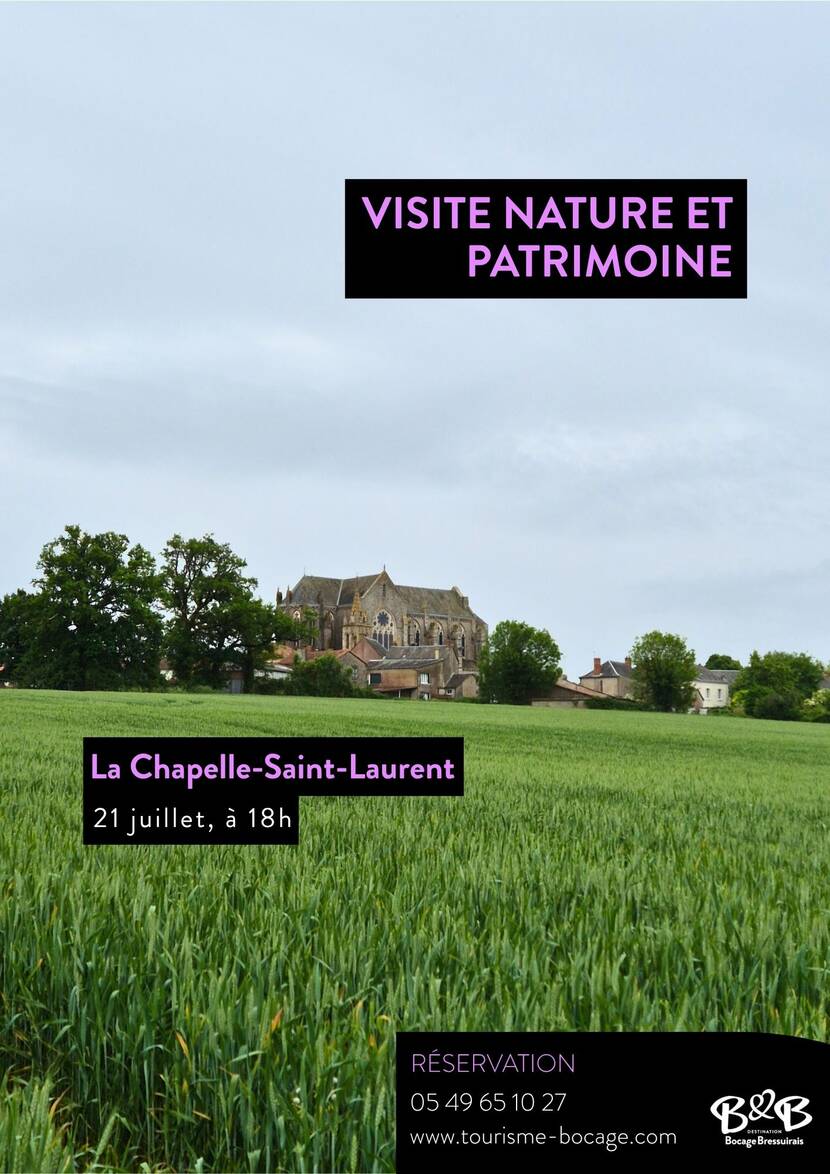 Visite nature et patrimoine à La Chapelle St Laurent 2026